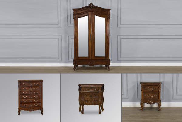 LOUIS XV  - Mahogany Wood